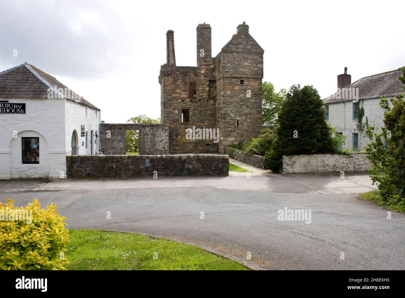 Carsluith Castello rovinato torre casa, Newton Stewart; Dumfries & Galloway, Scozia Foto Stock