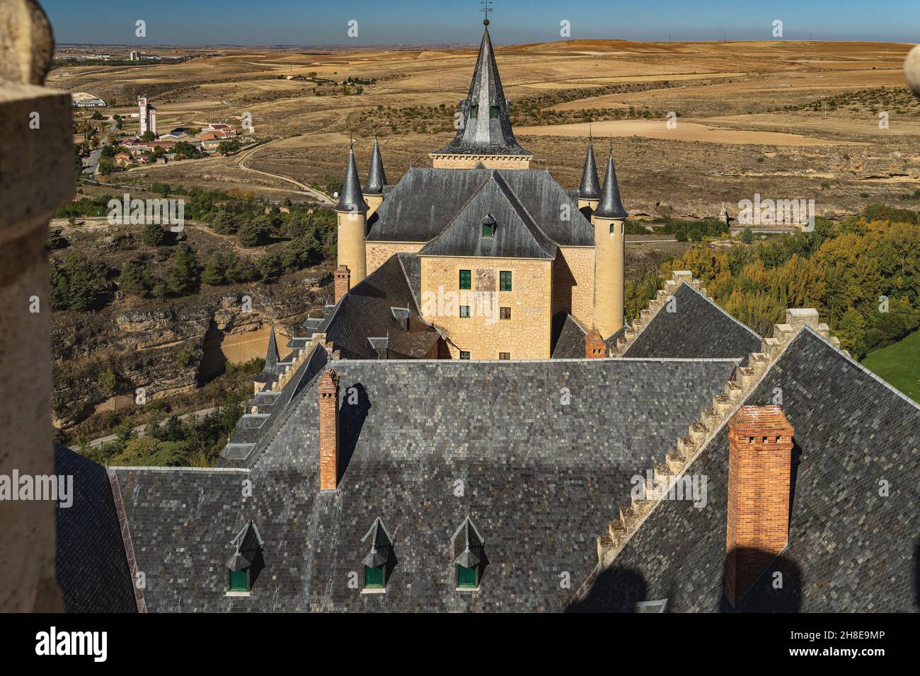 Vista dell'Alcazar di Segovia in Spagna Foto Stock