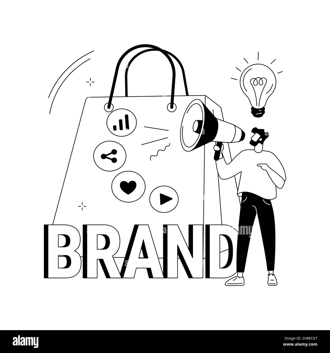 Illustrazione vettoriale del concetto astratto di brand awareness. Illustrazione Vettoriale