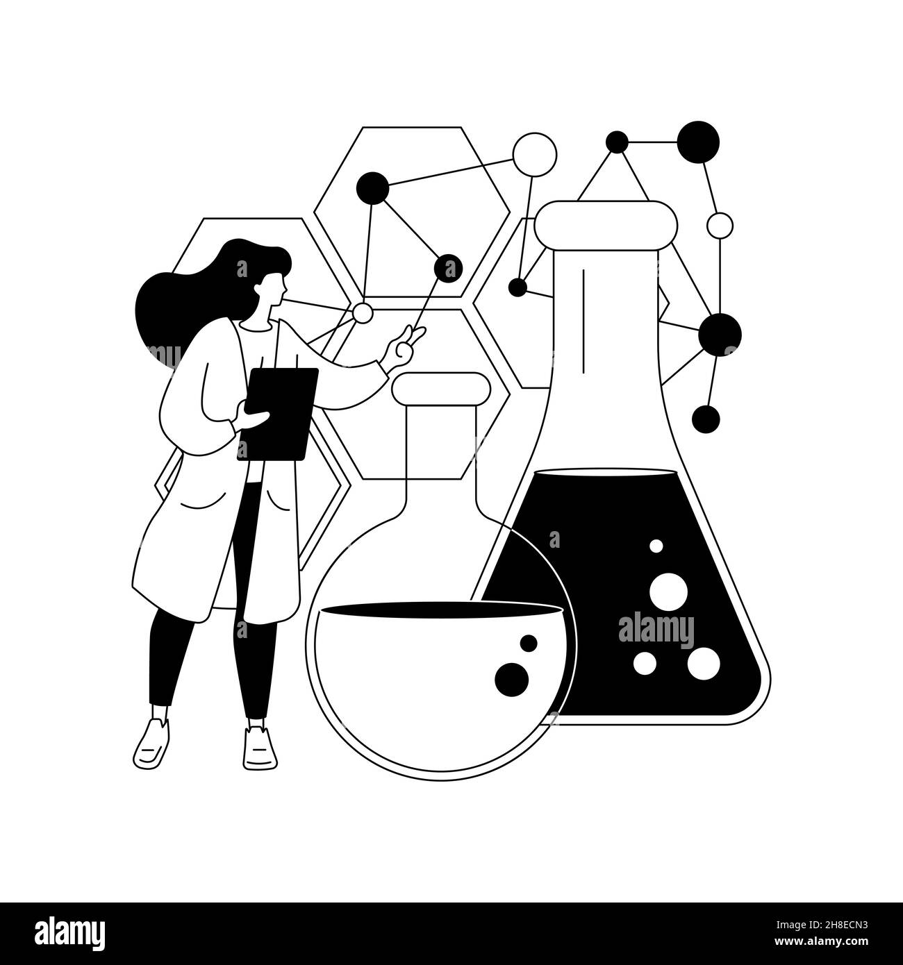 Illustrazione vettoriale del concetto astratto di biotecnologia. Illustrazione Vettoriale