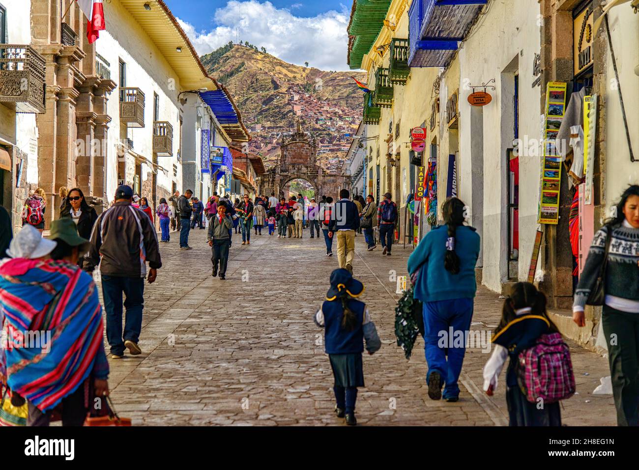 Calle Marquez, vicino a Plaza de Armas Foto Stock