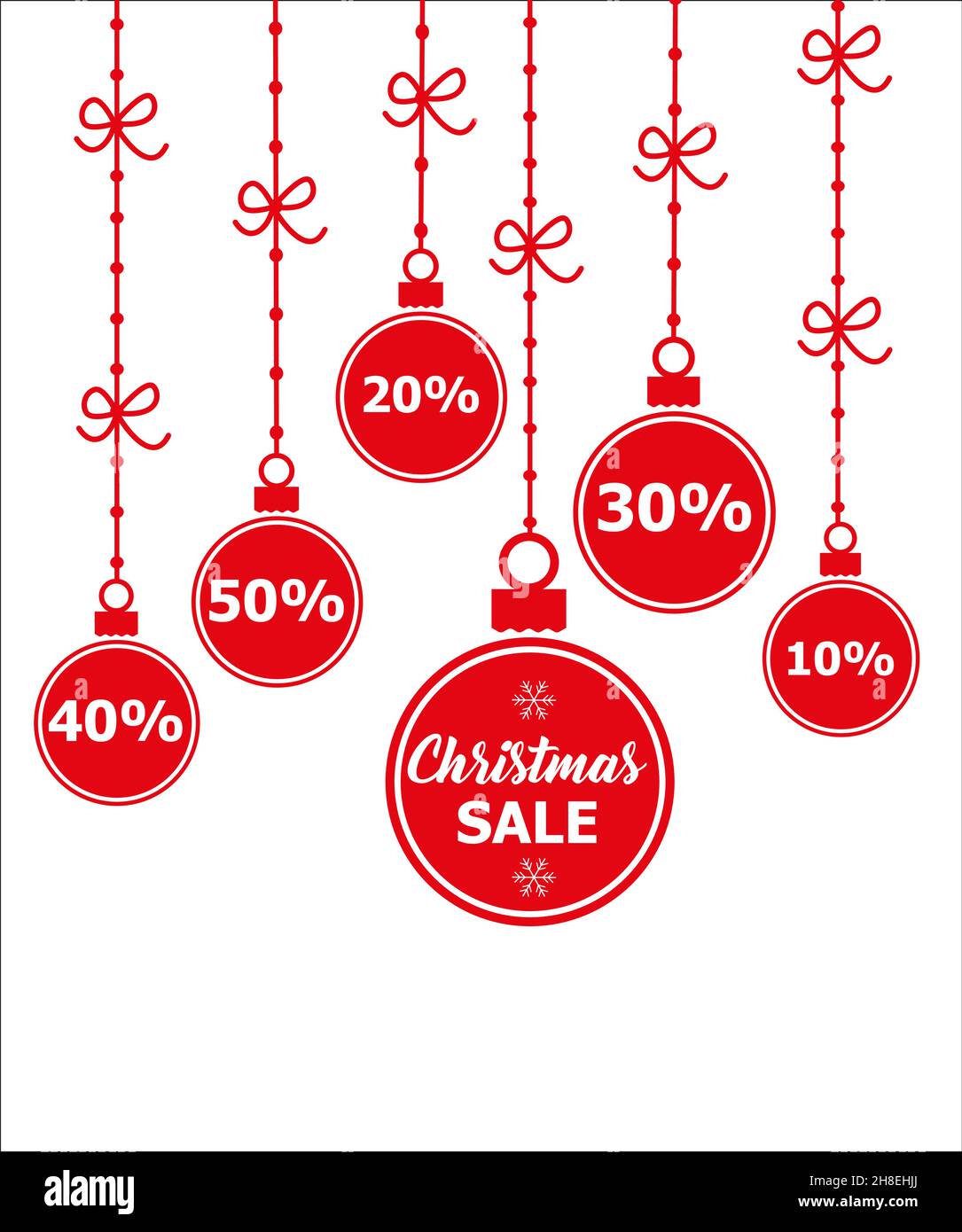 Vendita palle di Natale. Offerta speciale tag vettoriale. Modello di tessera per le festività di nuovo anno. Negozio di mercato poster design. EPS 10 Illustrazione Vettoriale