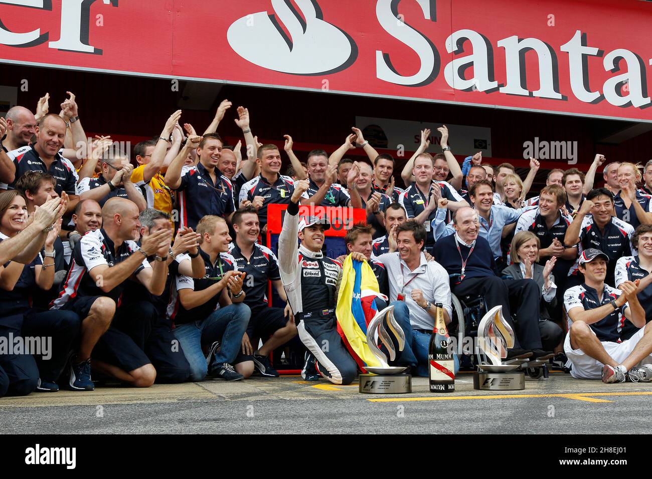 MOTORSPORT - F1 2012 - GRAN PREMIO DI SPAGNA / GRAN PREMIO D'ESPAGNE - BARCELLONA (ESP) - DAL 11 AL 13/05/2012 - FOTO : FRANOIS FLAMAND / DPPI - MALDONADO PASTOR (VEN) - WILLIAMS F1 RENAULT FW34 - AMBIANCE RITRATTO / WILLIAMS FRANK (GBR) - WILLIAMS F1 PRESIDENTE DEL TEAM - WILLIAMS F1 TEAM - AMBIANCE RITRATTO Foto Stock