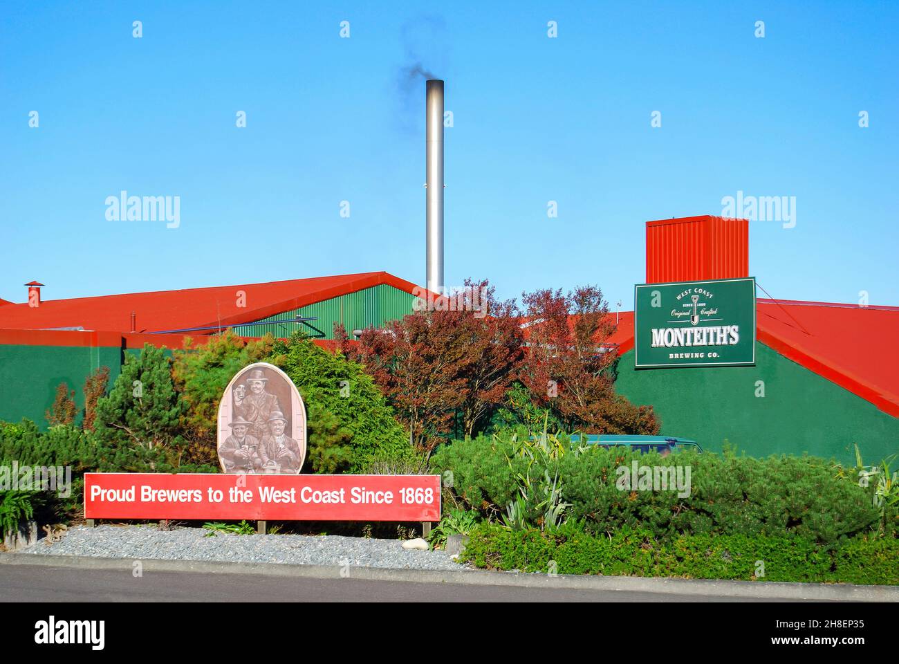 Monteith's Brewery Company, Greymouth, Grigio distretto, West Coast, Isola del Sud, Nuova Zelanda Foto Stock