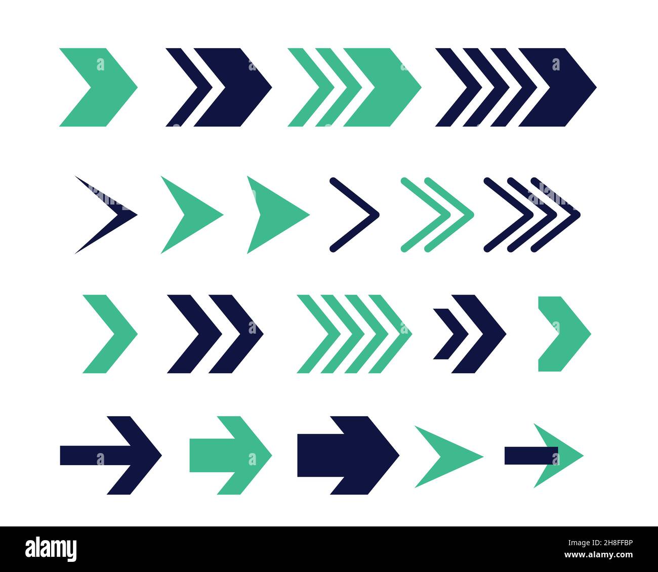 il design è impostato da un segno di freccia direzionale o da un'icona Illustrazione Vettoriale