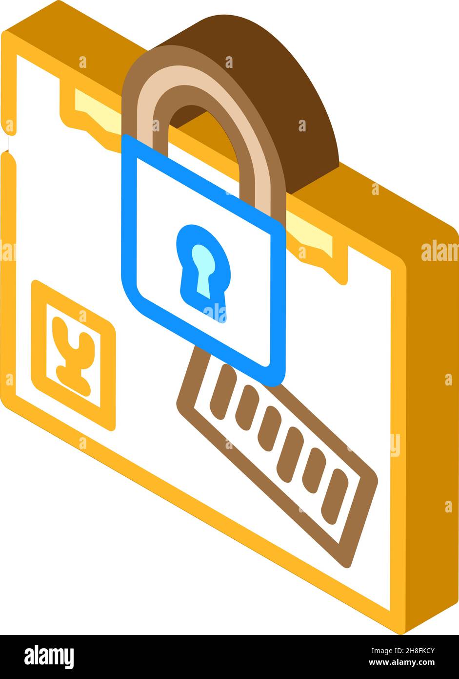 illustrazione vettoriale dell'icona isometrica del carico sigillato Illustrazione Vettoriale