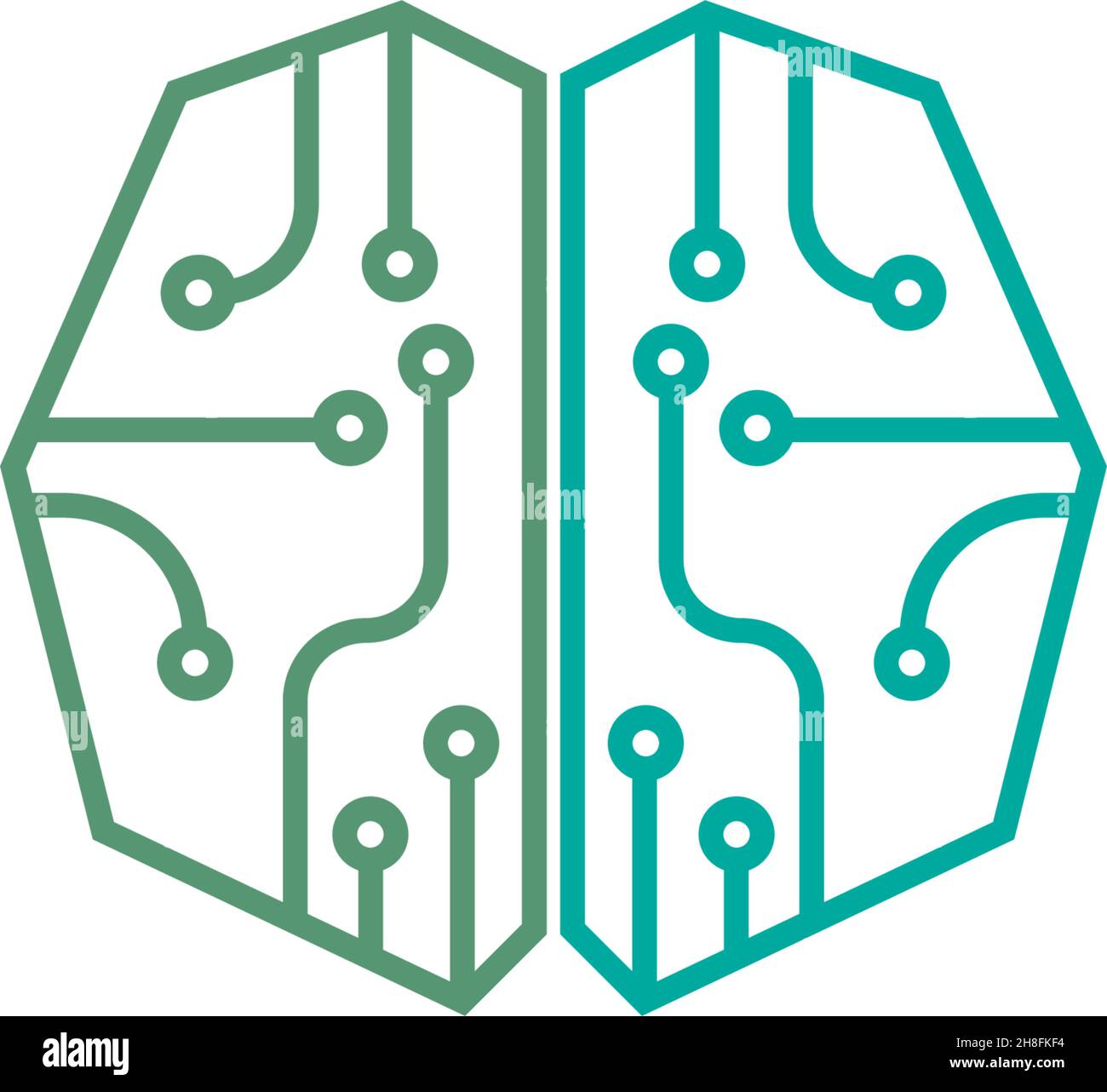 Immagine del modello dell'icona del vettore del logo cerebrale Illustrazione Vettoriale