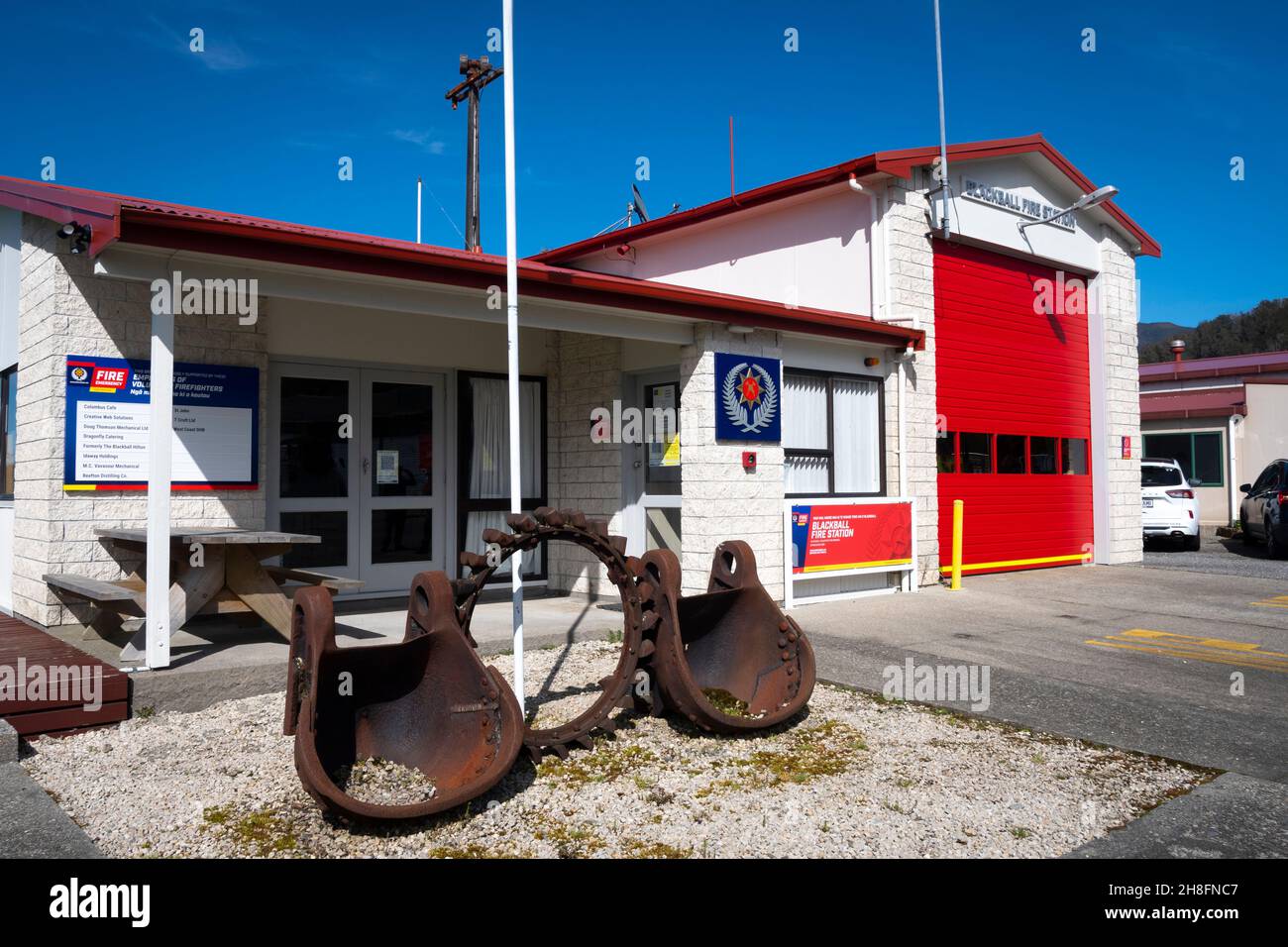 Blackball Fire Station, West Coast, South Island, Nuova Zelanda Foto Stock