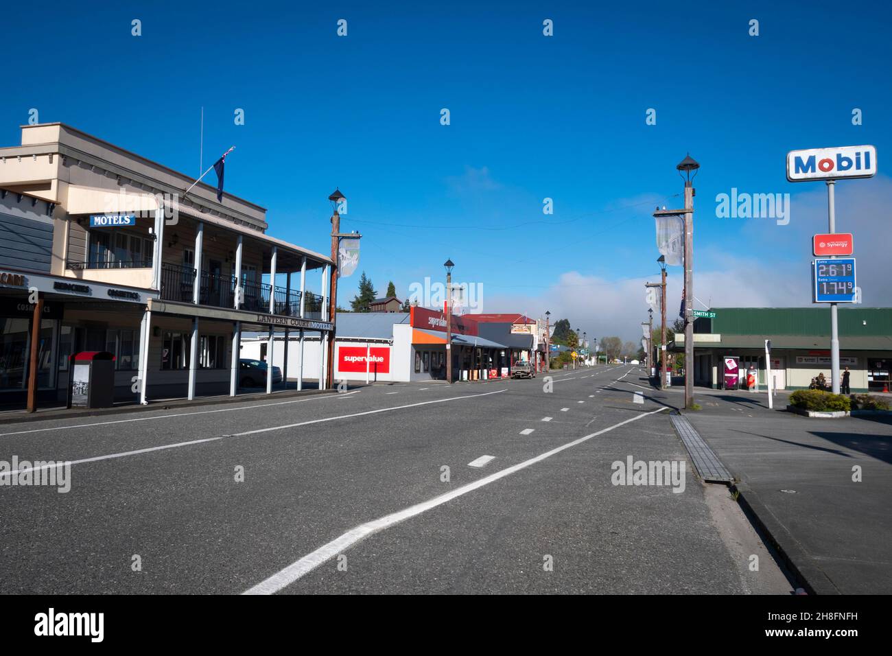 'Broadway', Main Street, Reefton, West Coast, South Island, Nuova Zelanda Foto Stock