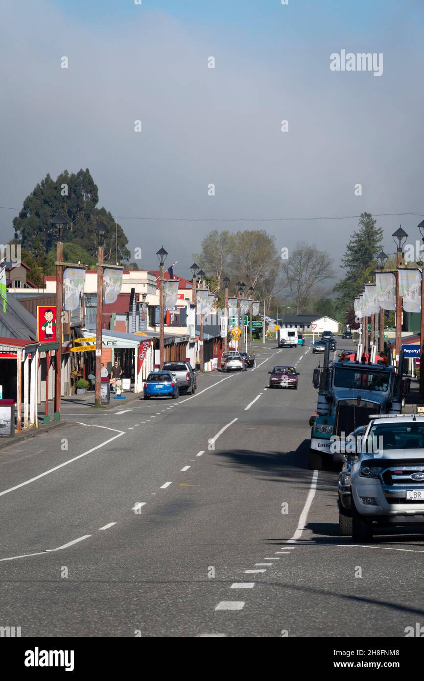 'Broadway', Main Street, Reefton, West Coast, South Island, Nuova Zelanda Foto Stock