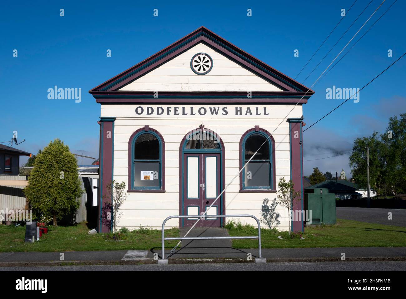 Oddfellows Hall, Reefton, West Coast, South Island, Nuova Zelanda Foto Stock