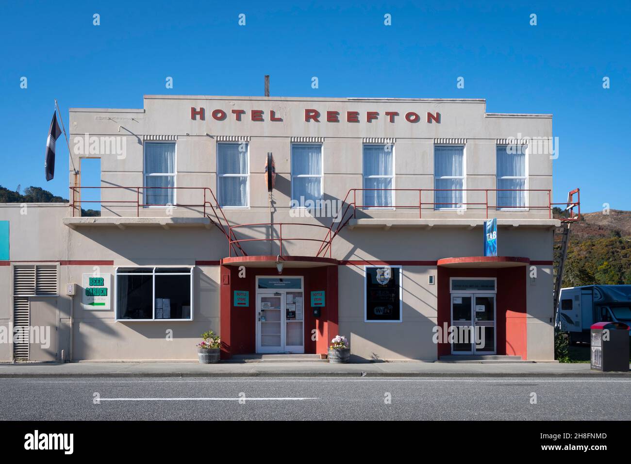 Hotel Reefton, 'Broadway', Main Street, Reefton, West Coast, South Island, Nuova Zelanda Foto Stock