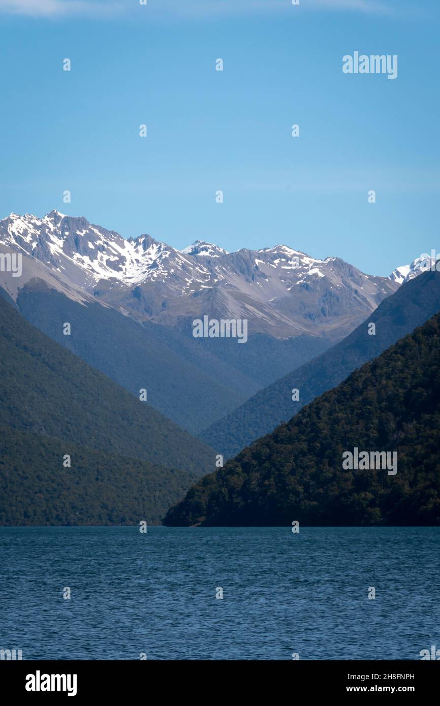 St Arnaud, Lago Rotoiti, Parco Nazionale dei Laghi di Nelson, Isola del Sud, Nuova Zelanda Foto Stock