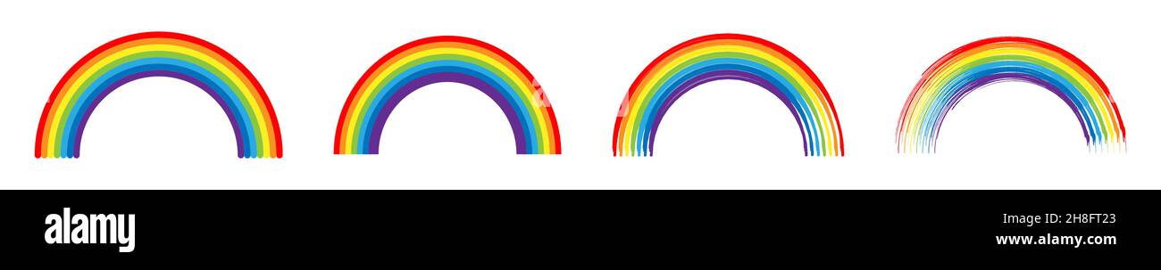 Set di icone arcobaleno. Cartello meteo. Illustrazione vettoriale Illustrazione Vettoriale