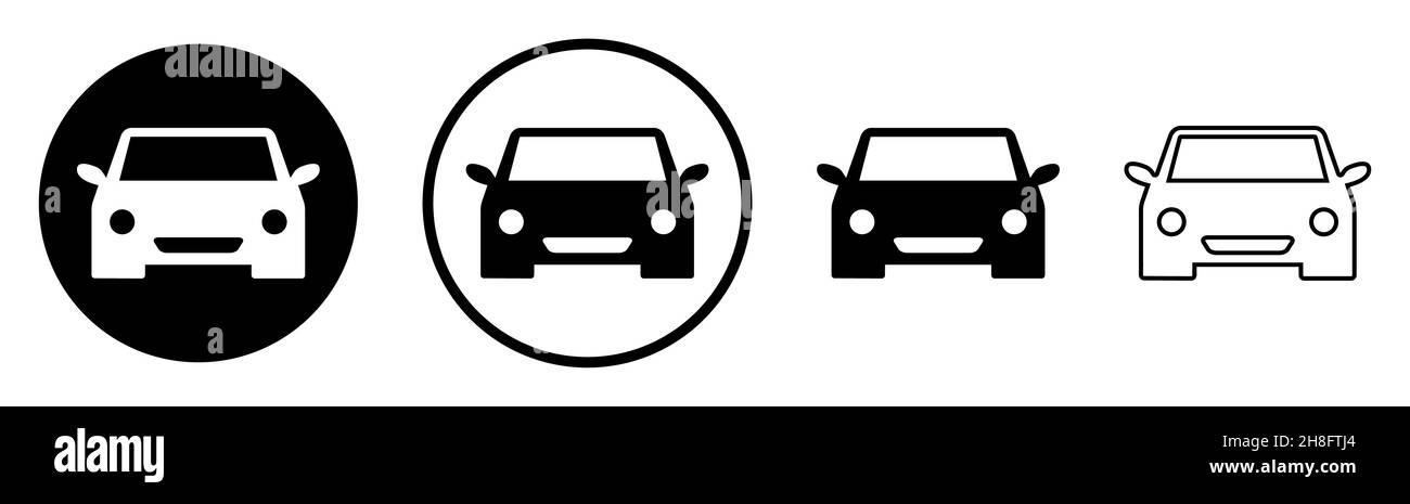 Icona dell'auto. Set di icone Web. Illustrazione vettoriale isolata su sfondo bianco Illustrazione Vettoriale