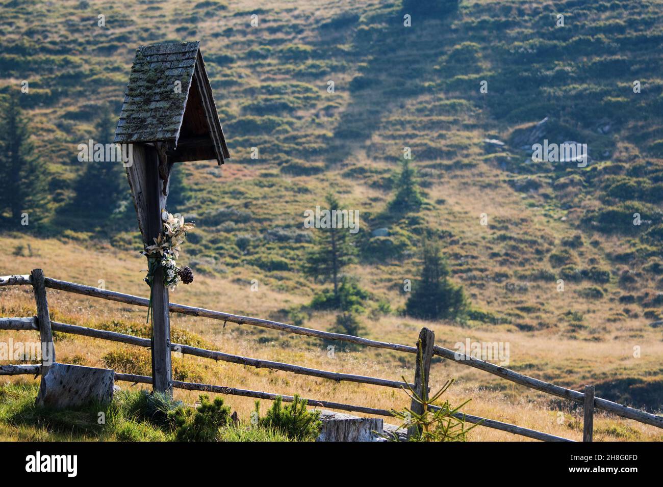 Marterl nel paesaggio della stiria Foto Stock