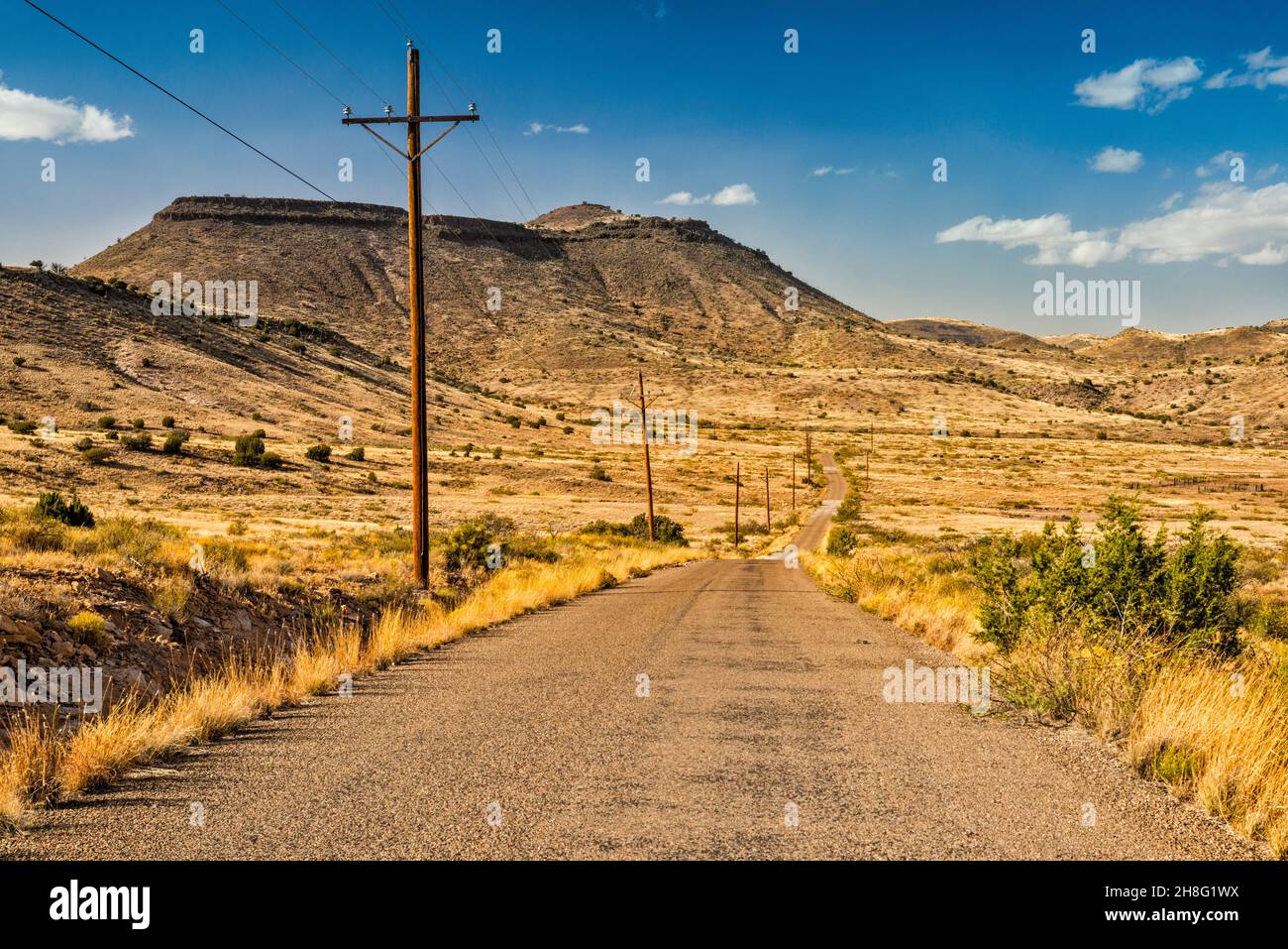 Sierra de Las Uvas, Desert Peaks area, Chihuahuan deserto, County Road D012, Organ Mountains Desert Peaks National Monument, New Mexico, USA Foto Stock