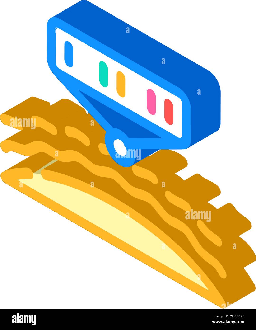 analisi spettrale di stelle e pianeti immagine isometrica di icone vettoriali Illustrazione Vettoriale