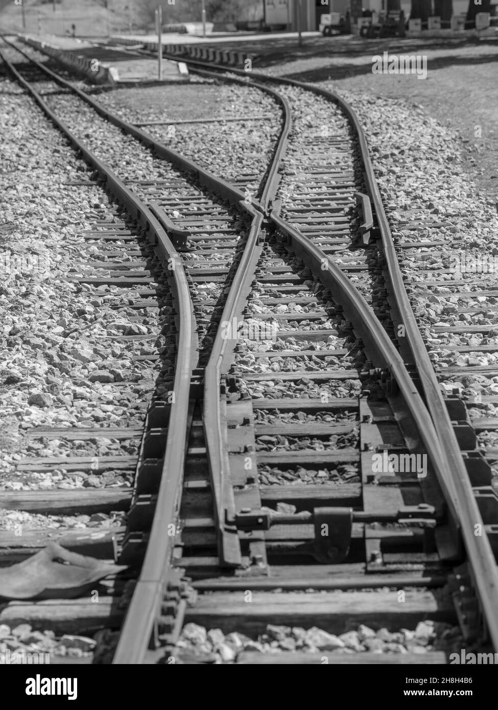 Railroad Track Europe immagini in bianco e nero Foto Stock