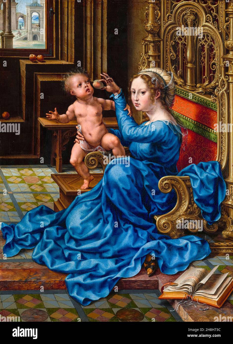 Jan Gossaert pittura, Madonna col Bambino, circa 1532 Foto Stock