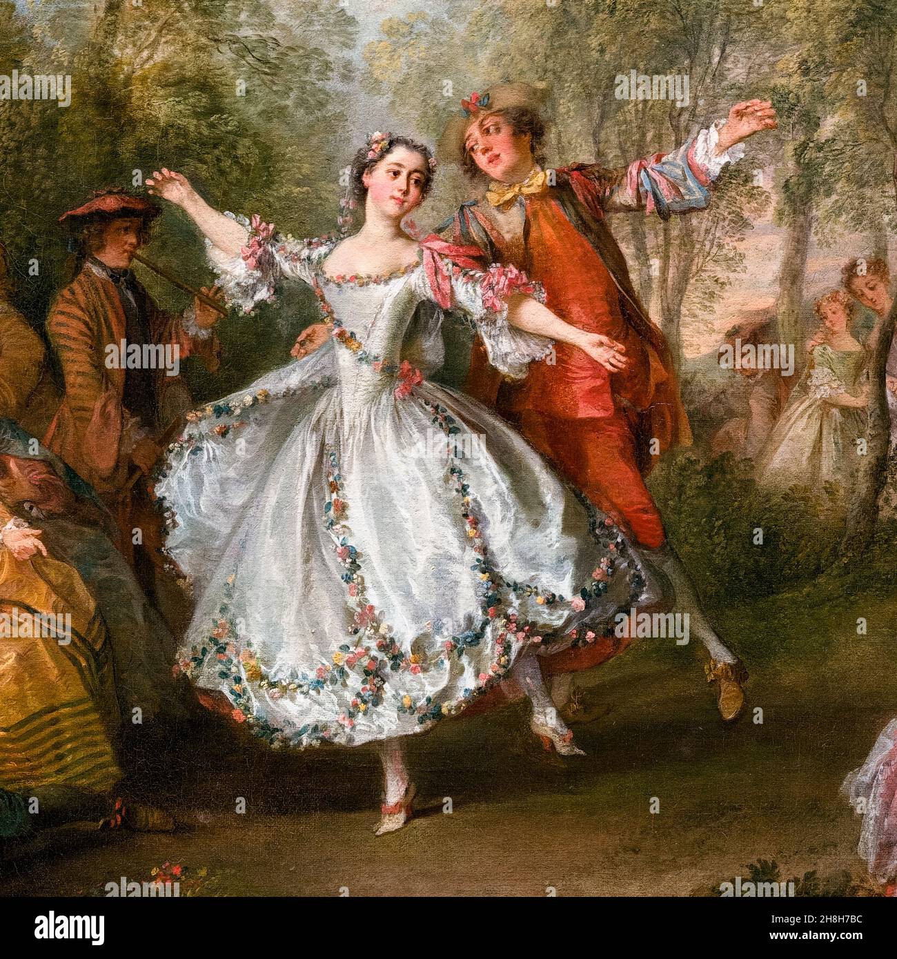 Marie Anne de Cupiis de Camargo (1710-1770), conosciuta come la Camargo, ballerino francese, dipinto di Nicolas Lancrot, circa 1730 Foto Stock