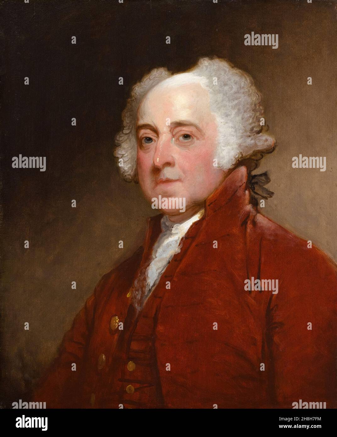 John Adams (1735-1826), secondo presidente degli Stati Uniti, statista americano e padre fondatore, ritratto dipinto da Gilbert Stuart, circa 1821 Foto Stock