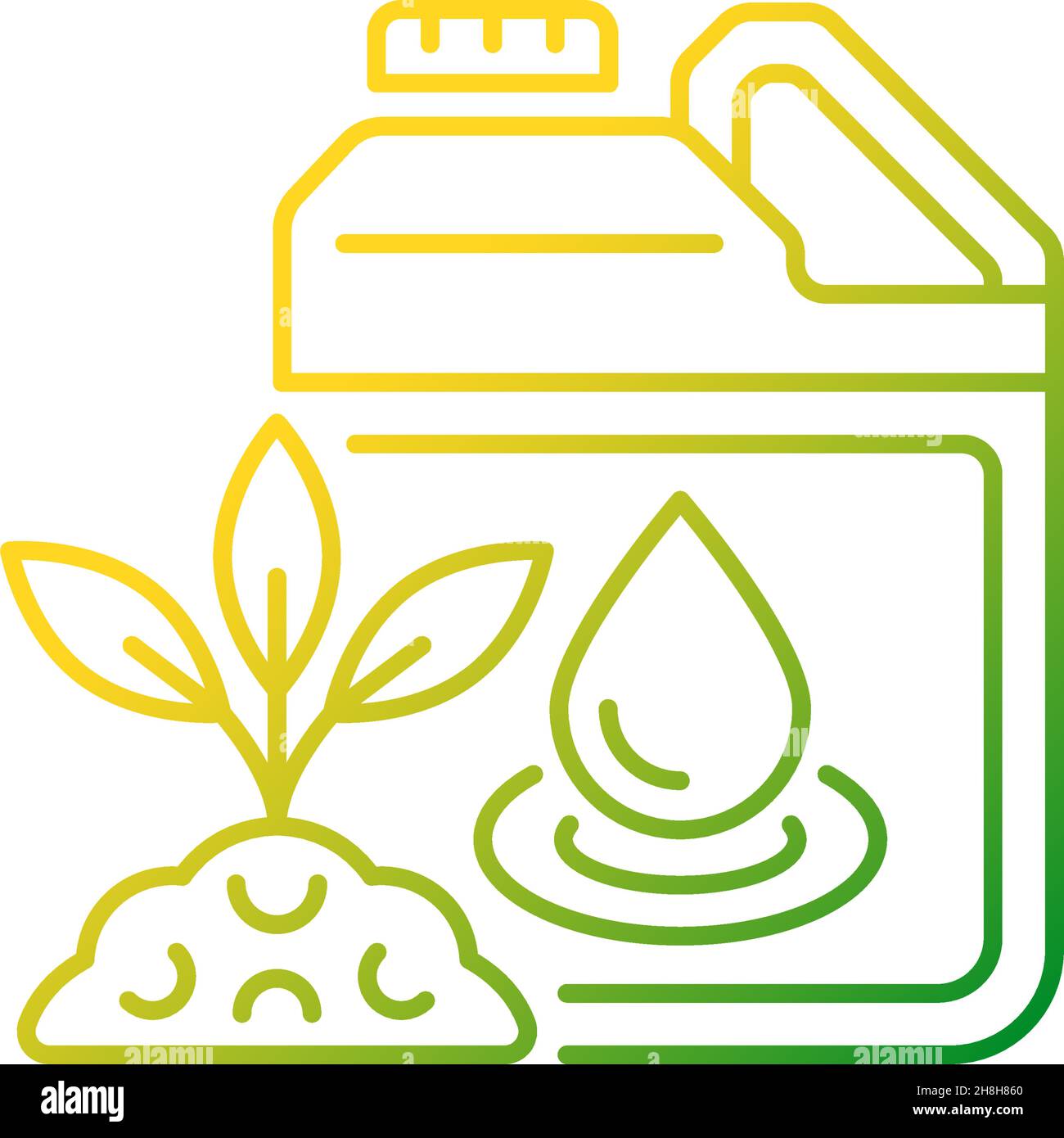 Icona vettore lineare gradiente fertilizzante liquido Illustrazione Vettoriale