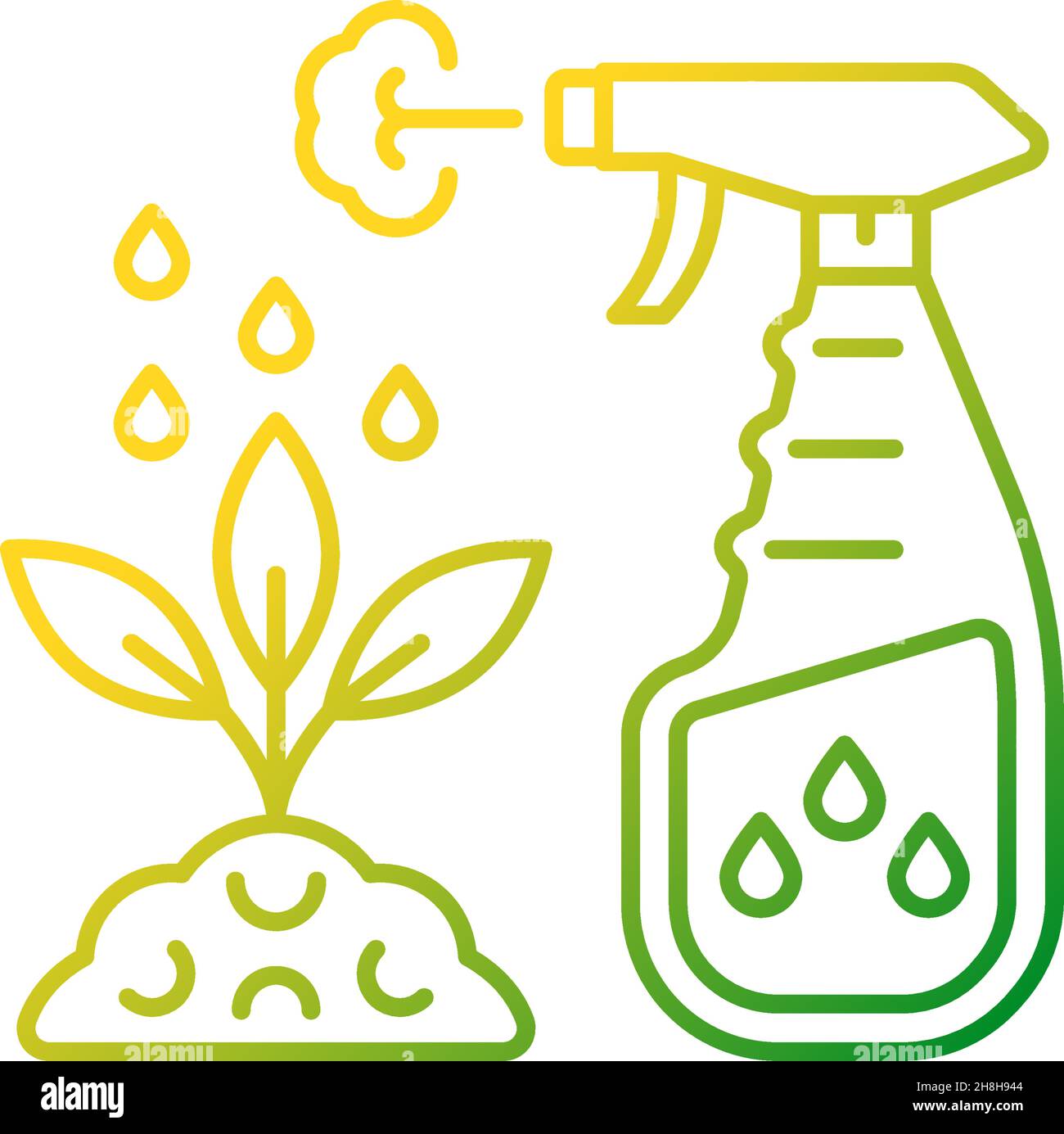 Icona vettore lineare gradiente fertilizzante spray Illustrazione Vettoriale