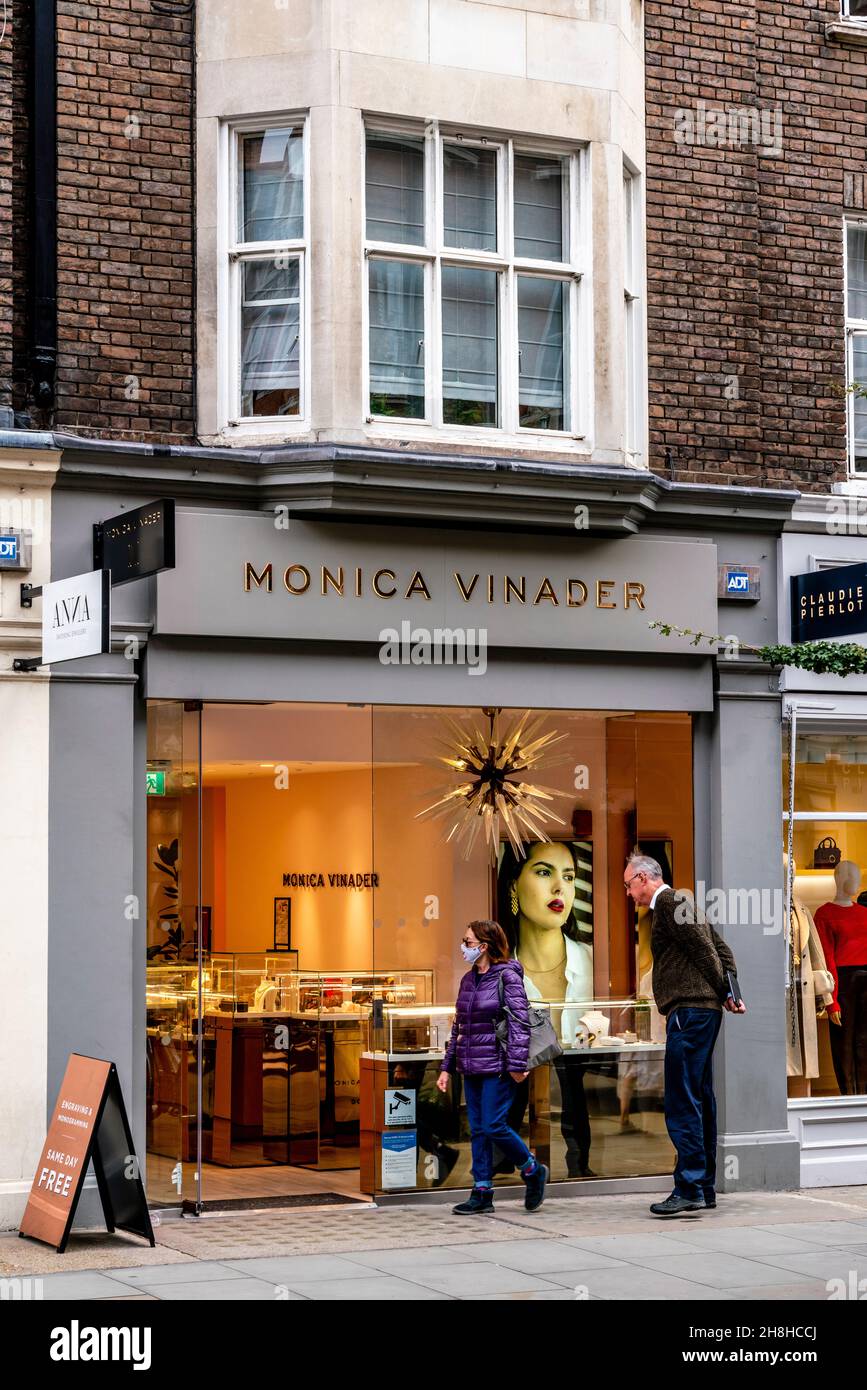 Monica Vinader Jewelry Store, Marylebone High Street, Londra, Regno Unito. Foto Stock