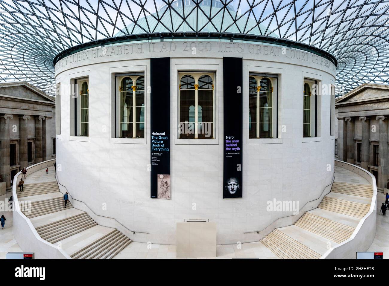 La Regina Elisabetta la seconda Grande Corte al British Museum di Londra, Regno Unito. Foto Stock