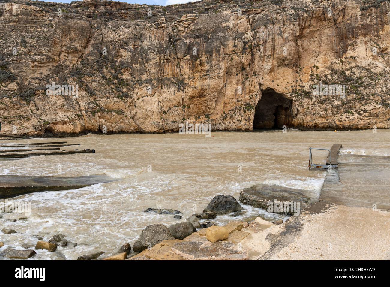 Il Mare interno, Dwejra, Gozo, Malta, Europa Foto Stock