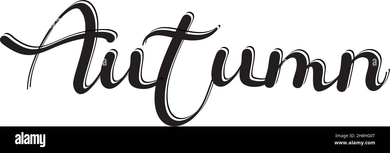 Calligrafia autunnale. Stagionale lettering.web banner template.vettoriale illustrazione eps Illustrazione Vettoriale