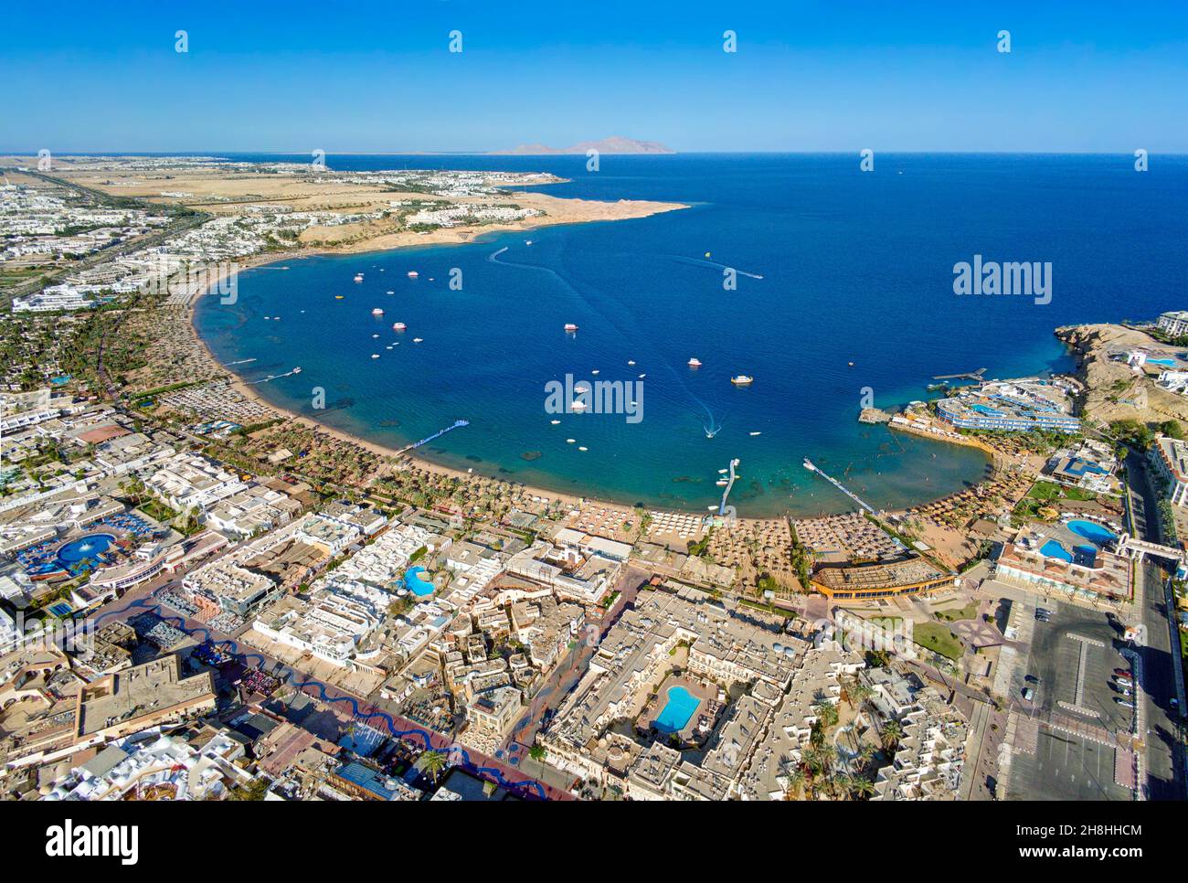 Egitto, Sinai, Sharm-el-Sheikh, Baia di Naama (vista aerea) Foto Stock