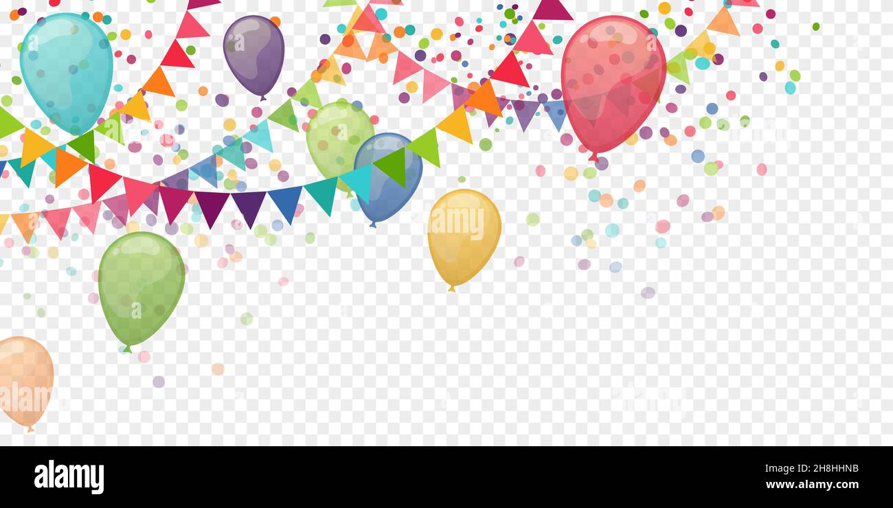 Festa di fondo con palloncini colorati. Palloncini multicolore su sfondo  bianco. Palloncino decorazione festosa. Buon compleanno o anniversario  Immagine e Vettoriale - Alamy