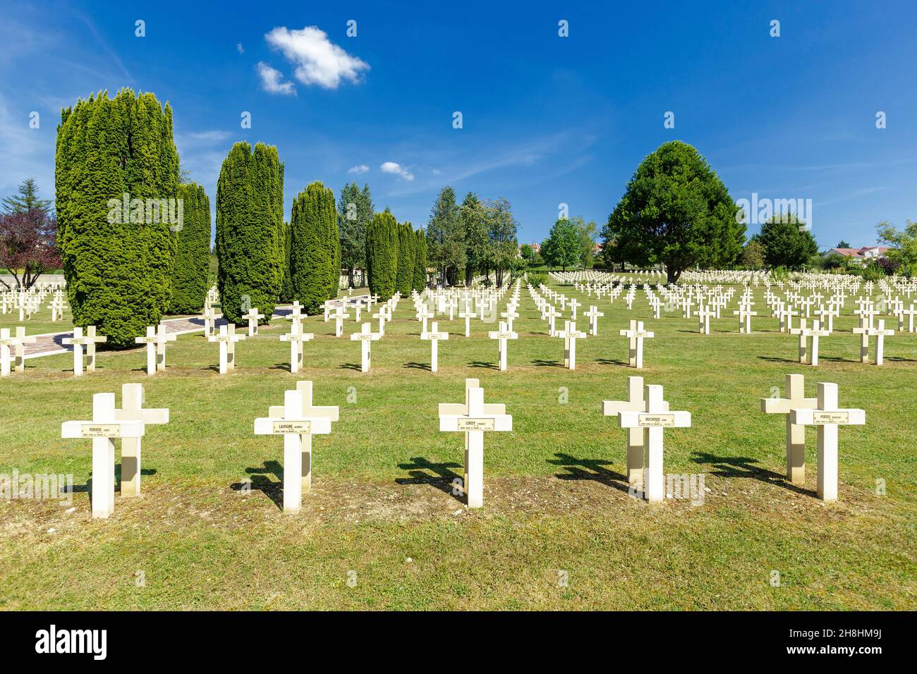 Francia, Mosa, Bar le Duc etichettato Ville d'art et d'histoire (Città d'arte e di storia), necropoli nazionale di bar le Duc, prima guerra mondiale cimitero francese Foto Stock