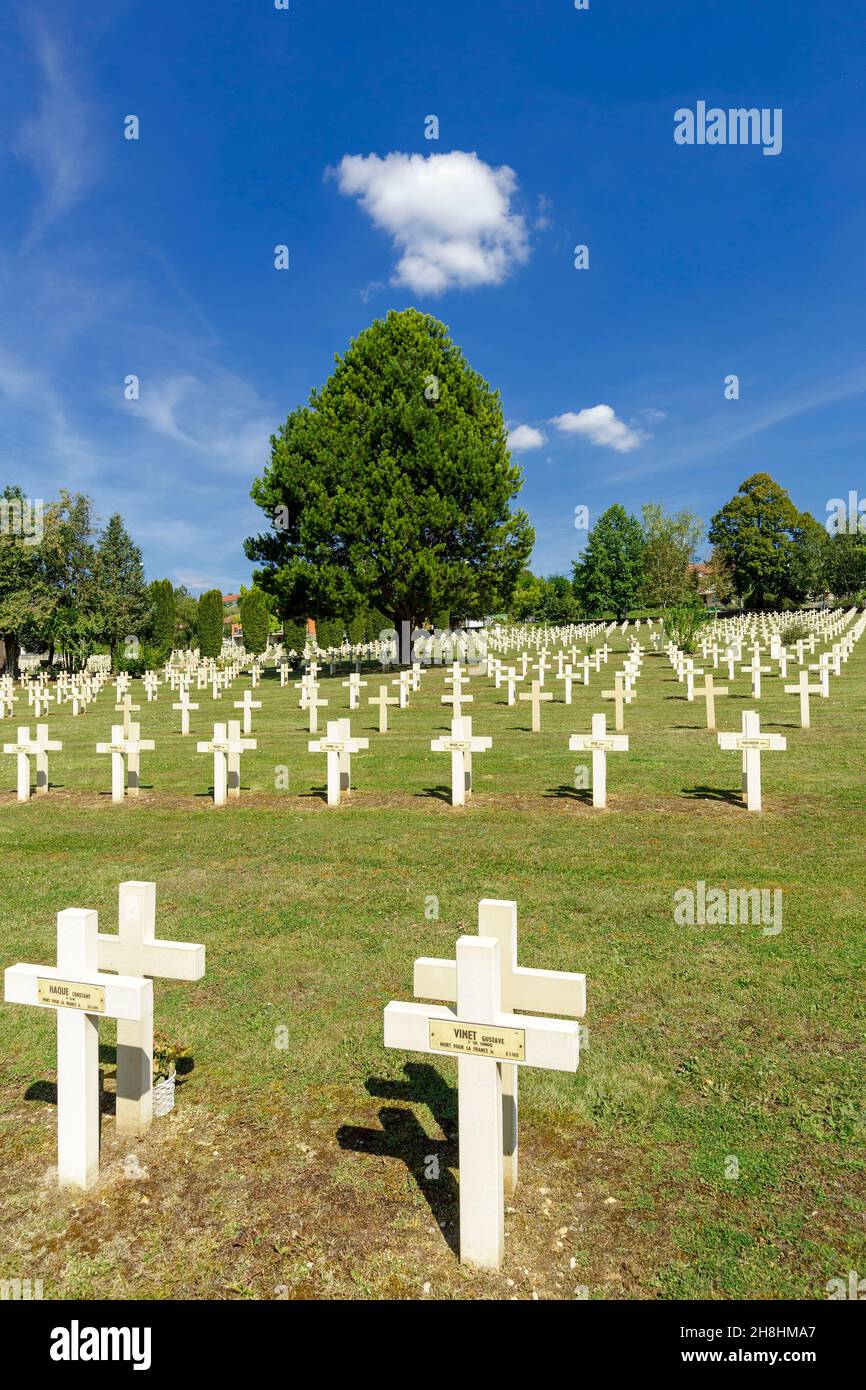Francia, Mosa, Bar le Duc etichettato Ville d'art et d'histoire (Città d'arte e di storia), necropoli nazionale di bar le Duc, prima guerra mondiale cimitero francese Foto Stock