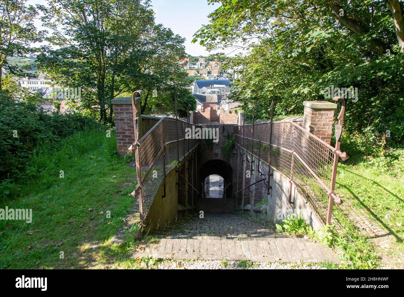 Francia, Somme, Ault, scalinata a volta Moulinet costruita nel 1893 Foto Stock