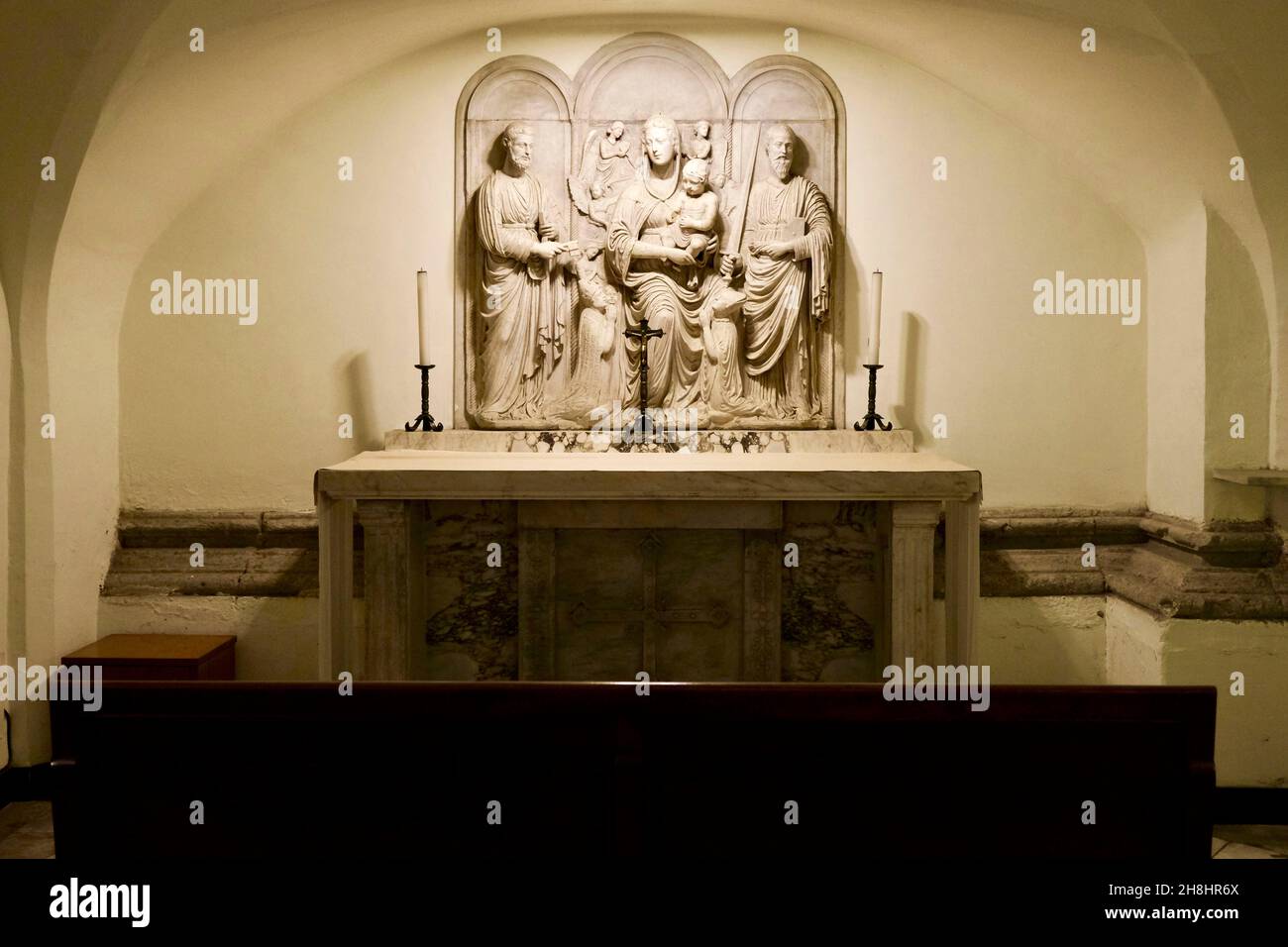 Italia, Lazio, Roma, Città del Vaticano, Patrimonio Mondiale dell'Umanità dall'UNESCO, Piazza San Pietro, Basilica di San Pietro a Roma (Basilica di San Pietro), necropoli papale o grotta dei papi Foto Stock