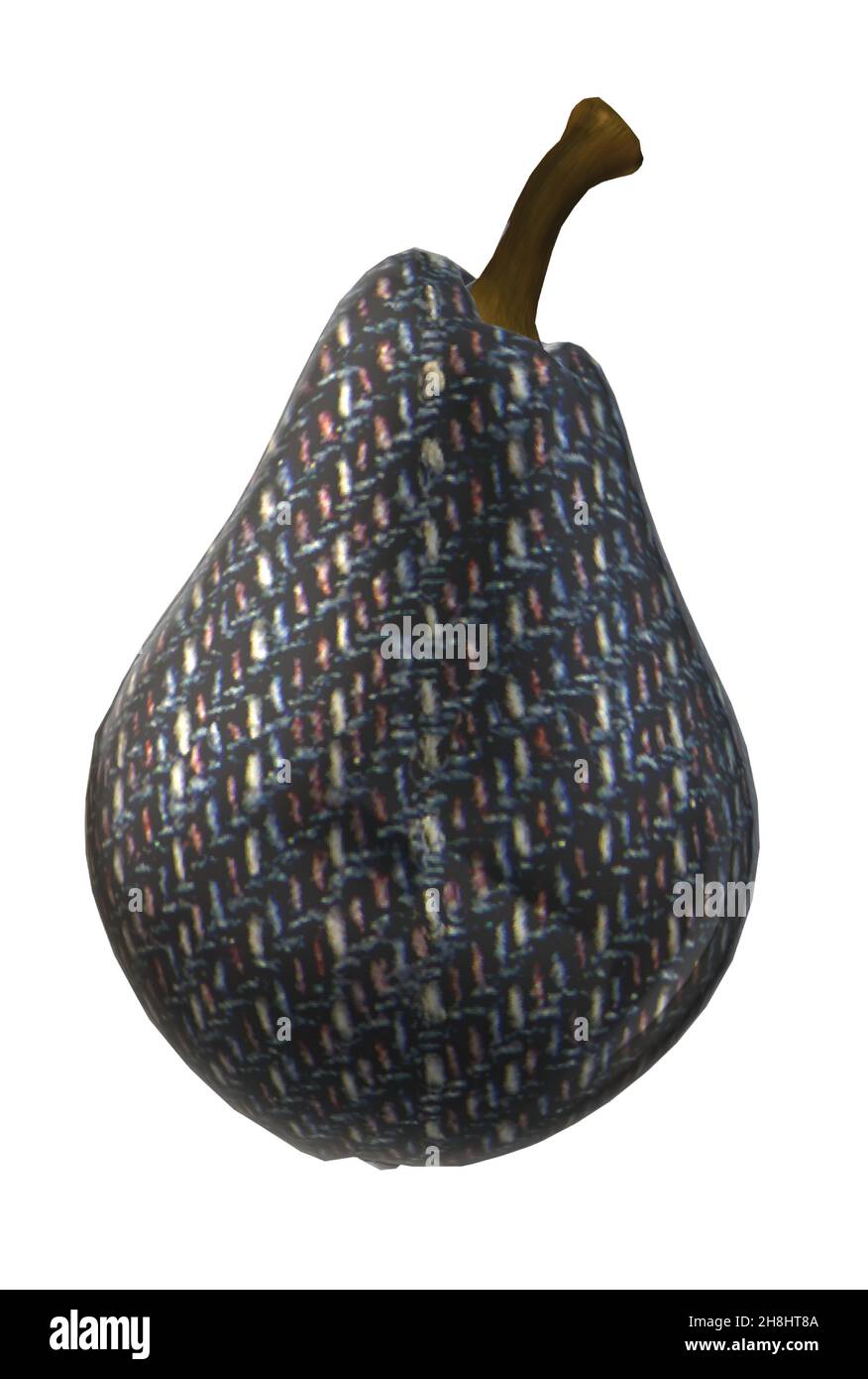 Herringbone Pattern metallo lucido Pear decorazione figurina Illustrazione Vettoriale