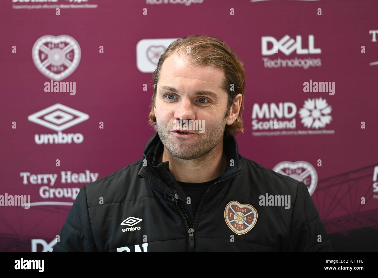 Oriam Edinburgh Scozia .UK . 30 novembre 21 Conferenza stampa Hearts Manager per Celtic Match . Credit: eric mccowat/Alamy Live News Foto Stock