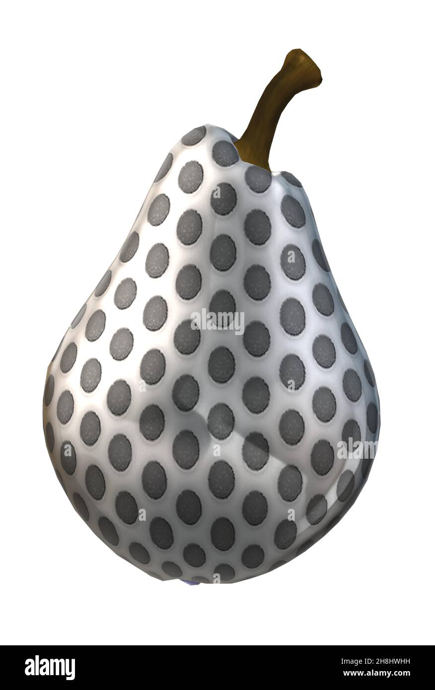 Argento Black Mesh Polka Dot metallo lucido Pear Figurine decorazione Illustrazione Vettoriale