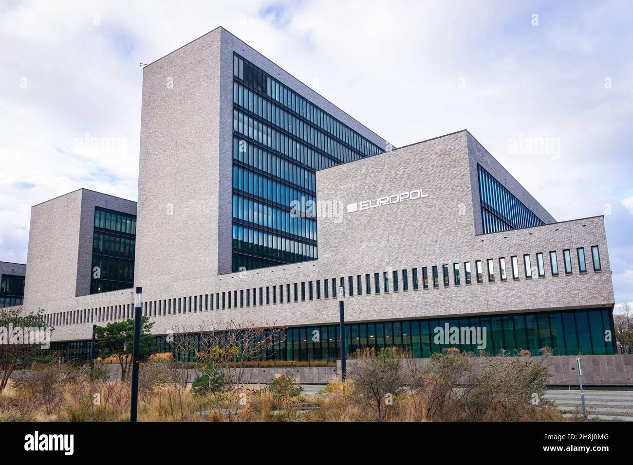 Erlands - Novembre 2021: Sede di Europol, l'agenzia dell'Unione europea per l'applicazione della legge nella città dell'Aia, Olanda. Foto Stock