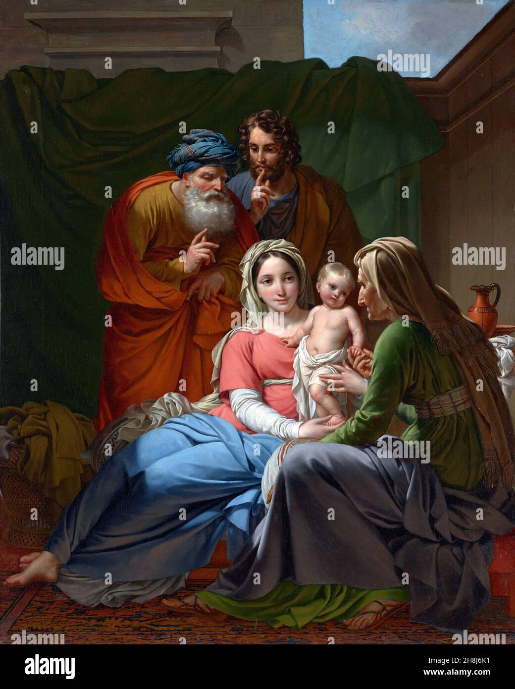 La Sacra Famiglia di Joseph Paelinck (1781-1839), olio su tela, c.. 1820 Foto Stock