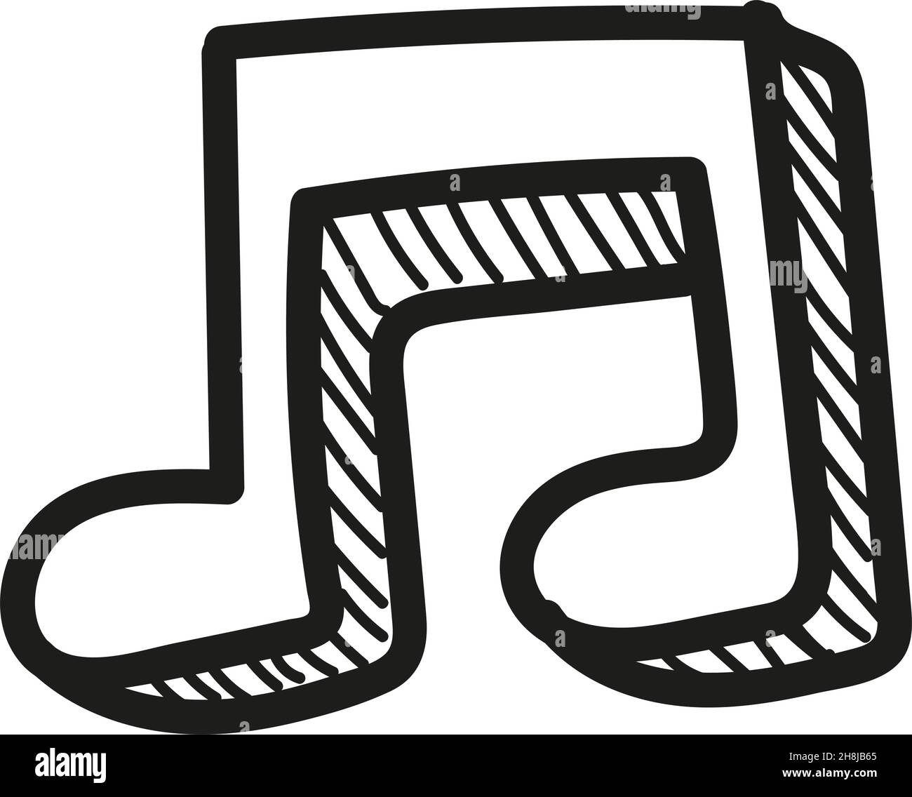 Icona di nota disegnata a mano in stile doodle isolato Illustrazione Vettoriale