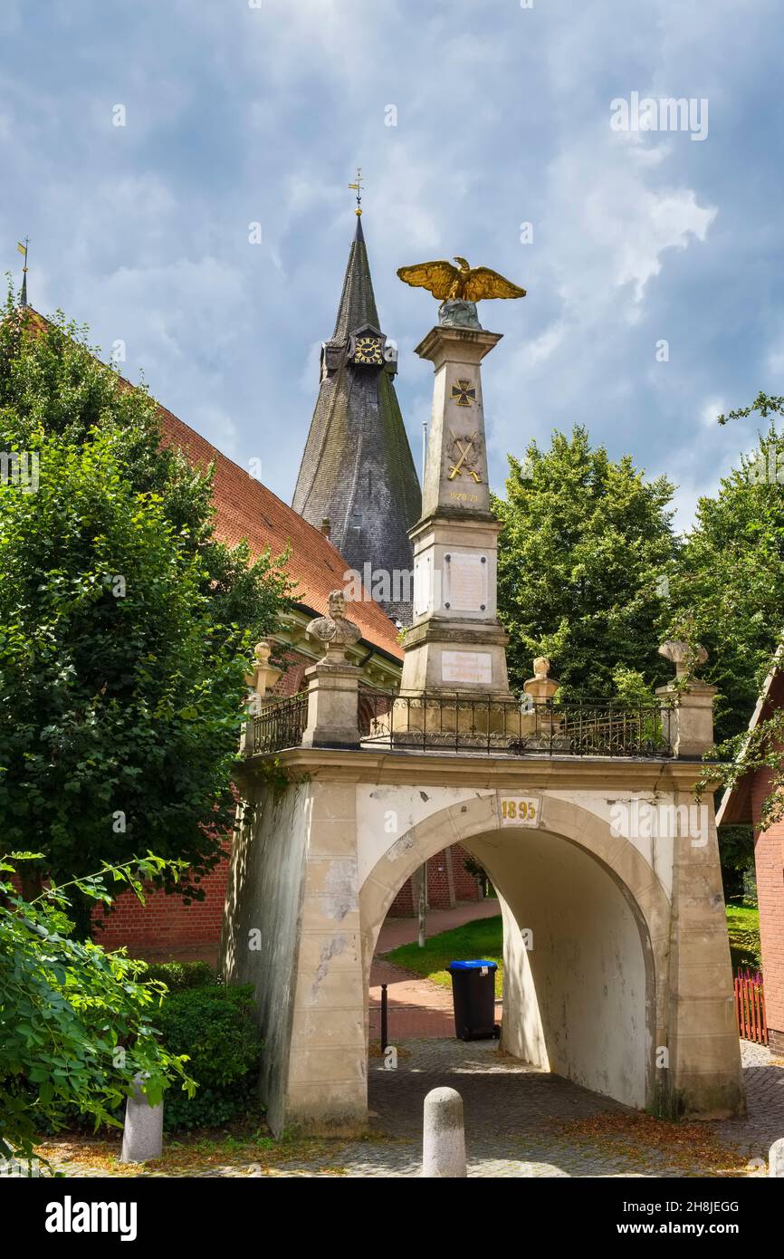 War Memorial 1870-71 Chiesa di San Martini, Estebrügge, bassa Sassonia, Germania Foto Stock