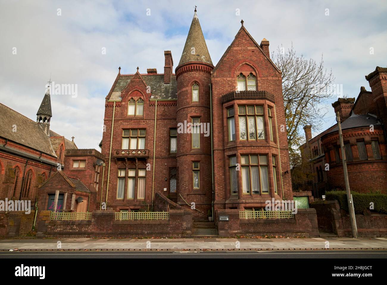 streatlam torre ex casa di james lord bowes ora alloggio studente liverpool, merseyside, regno unito Foto Stock