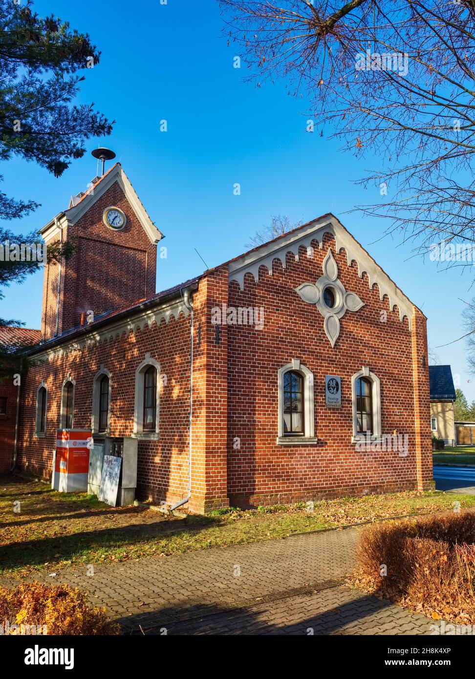 Stazione dei vigili del fuoco Schönwalde, Wandlitz, Brandeburgo, Germania Foto Stock