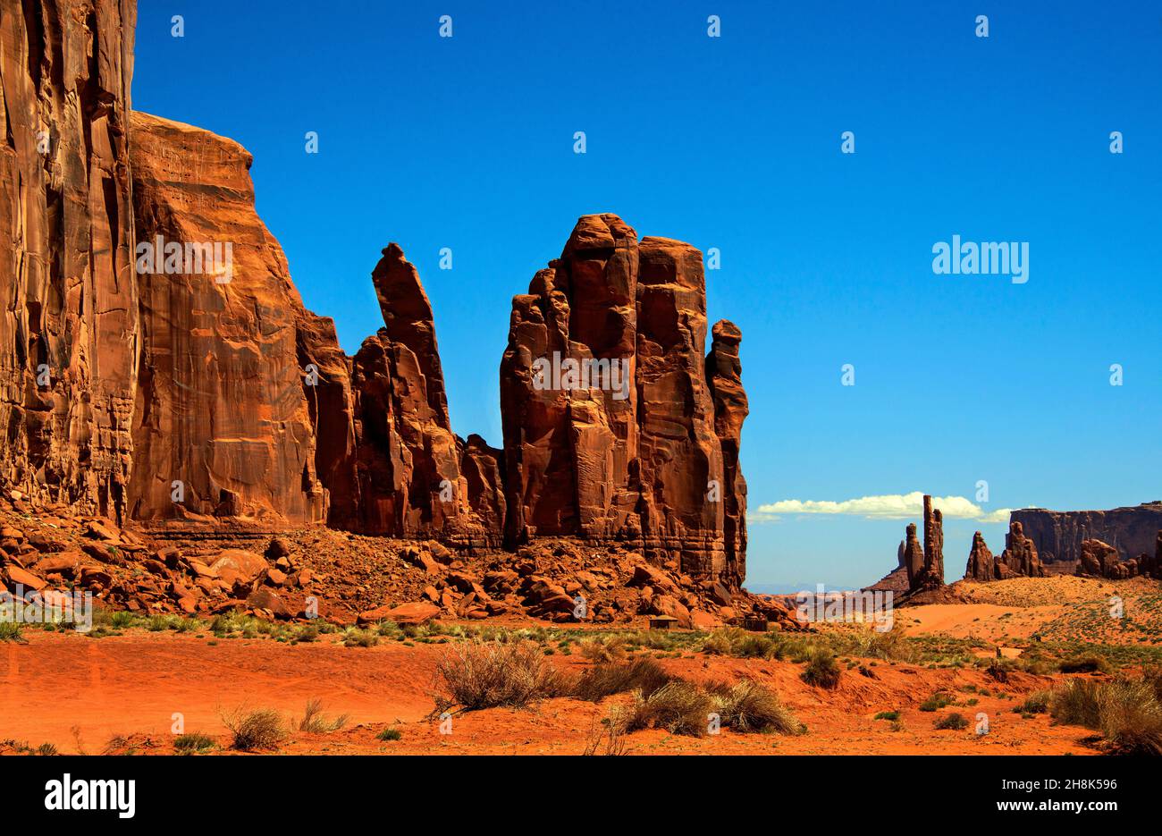 Monument Valley, Colorado Plateau, confine tra Arizona e Utah Foto Stock