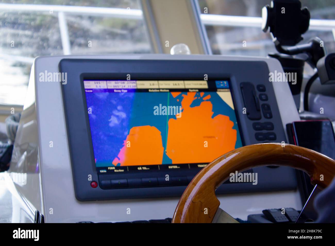 Sistema di navigazione GPS per yacht Foto Stock