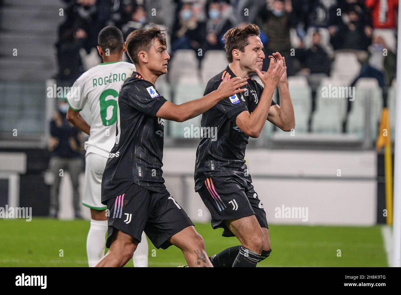 Federico Chiesa, Paulo Dybala della Juventus FC delusione durante la Serie A Match tra Juventus FC e Sassuolo allo Stadio Allianz, a Torino ON Foto Stock